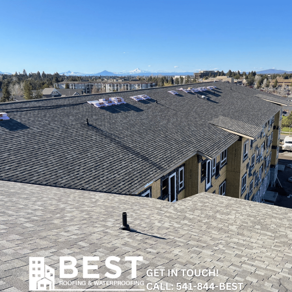 Finished asphalt shingle roof installed on home in Springfield